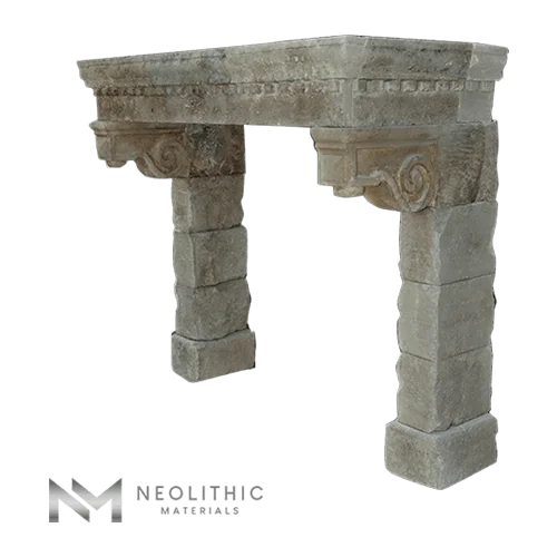 Reclaimed Limestone Mantel - Image 3